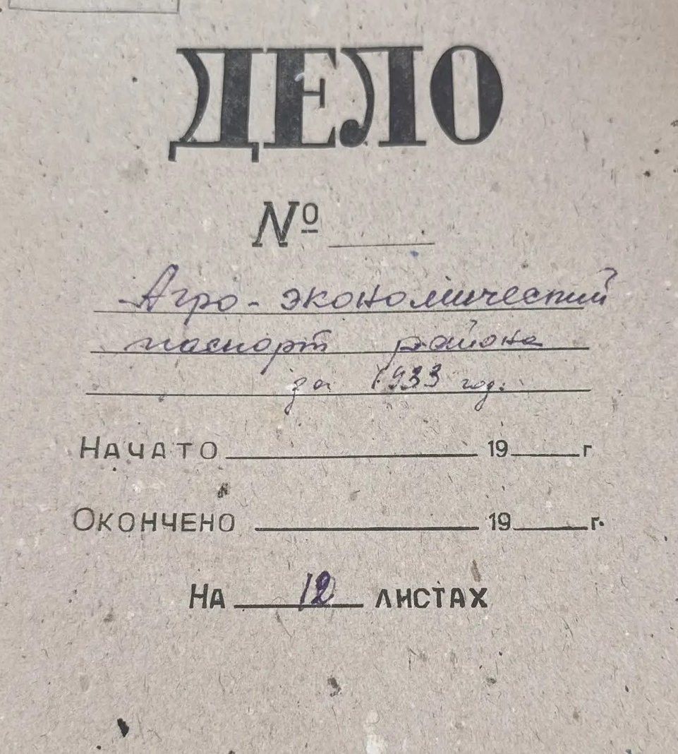 Архив Мамадышского района показал агропаспорт 1933 года