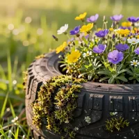 Штраф за старые шины на клумбах 2026: чем грозит использование покрышек в саду