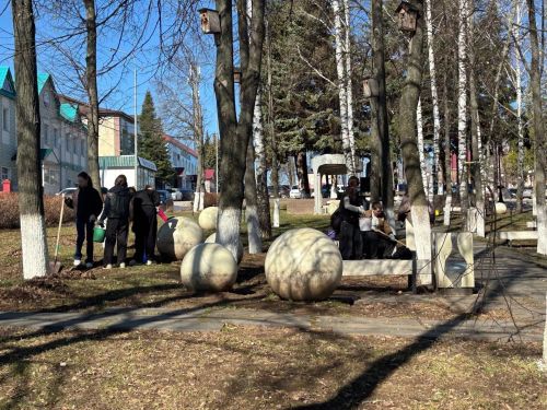 Лицеисты провели субботник в парке в центре города