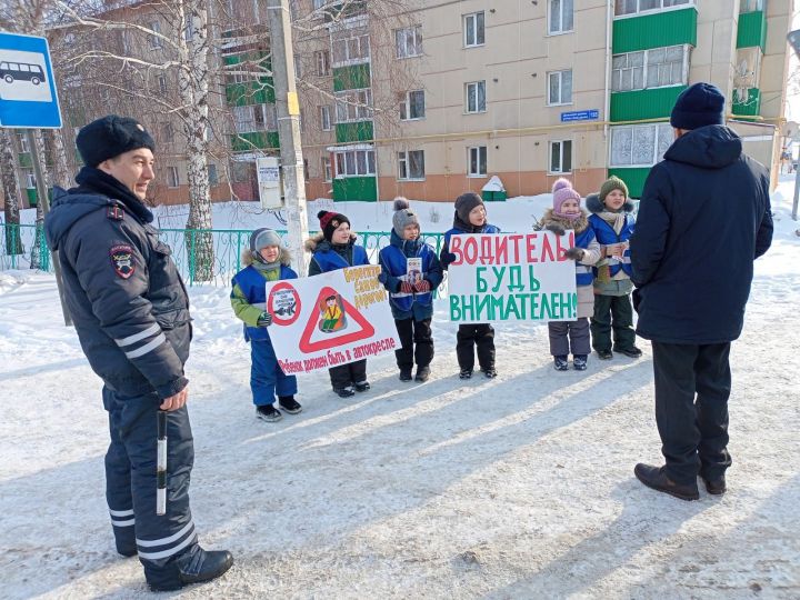 Дошколята Мамадыша напомнили водителям об использовании ремня безопасности