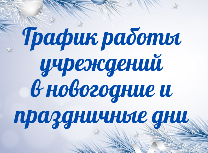 График работы учреждений в новогодние и праздничные дни