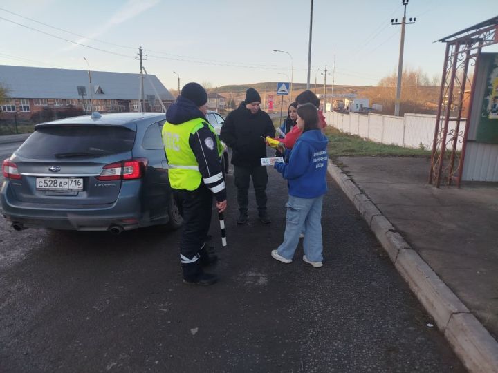 Мамадышские студенты и автоинспекторы провели акцию памяти жертв ДТП