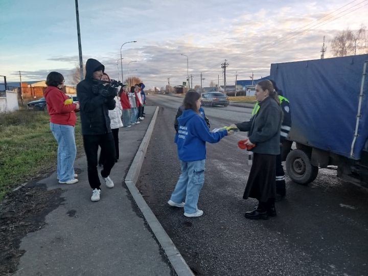 Мамадышские студенты и автоинспекторы провели акцию памяти жертв ДТП