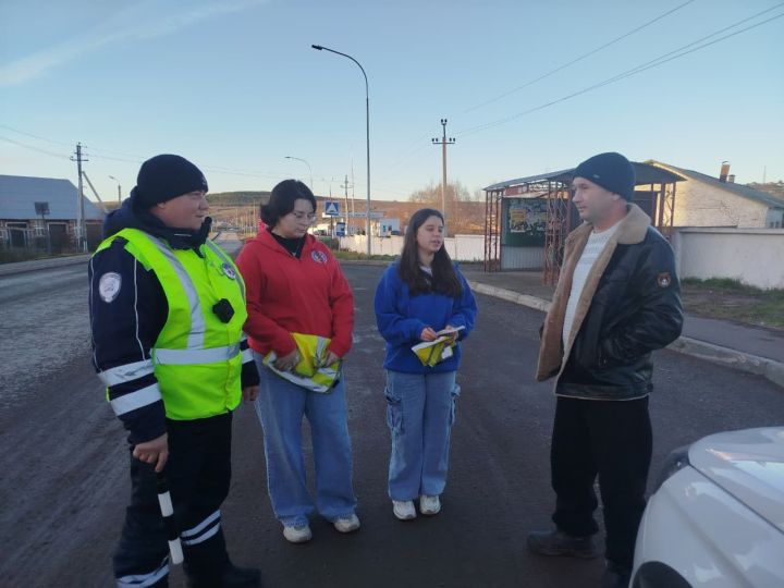 Мамадышские студенты и автоинспекторы провели акцию памяти жертв ДТП