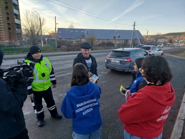 Мамадышские студенты и автоинспекторы провели акцию памяти жертв ДТП