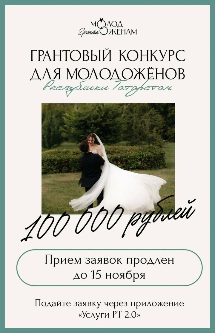 Гранты для молодоженов в Татарстане: прием заявок продлен до 15 ноября