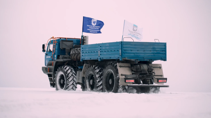 Испытания уникального вездехода «КамАЗ Арктика» прошли в Мамадышском районе