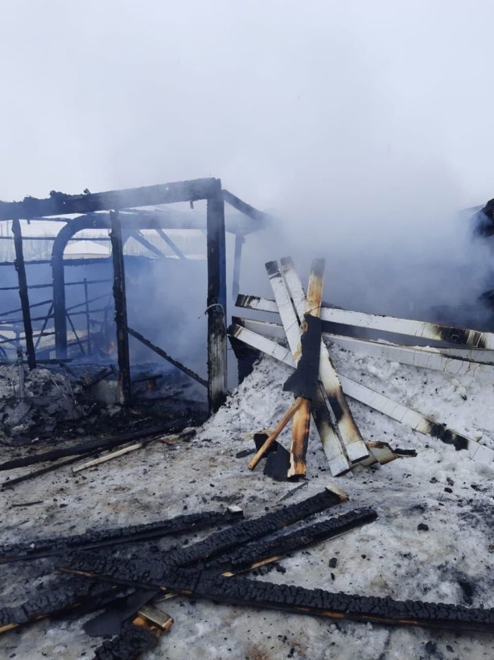 В Мамадыше сгорела баня