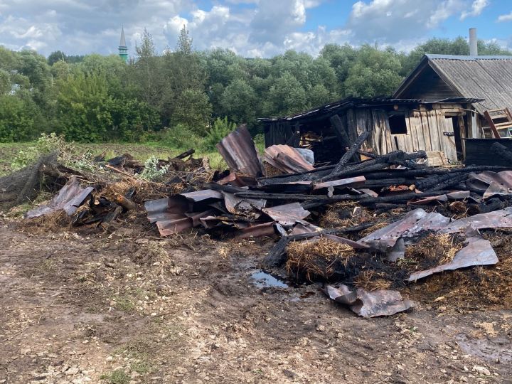 В Мамадышском районе сгорел сарай