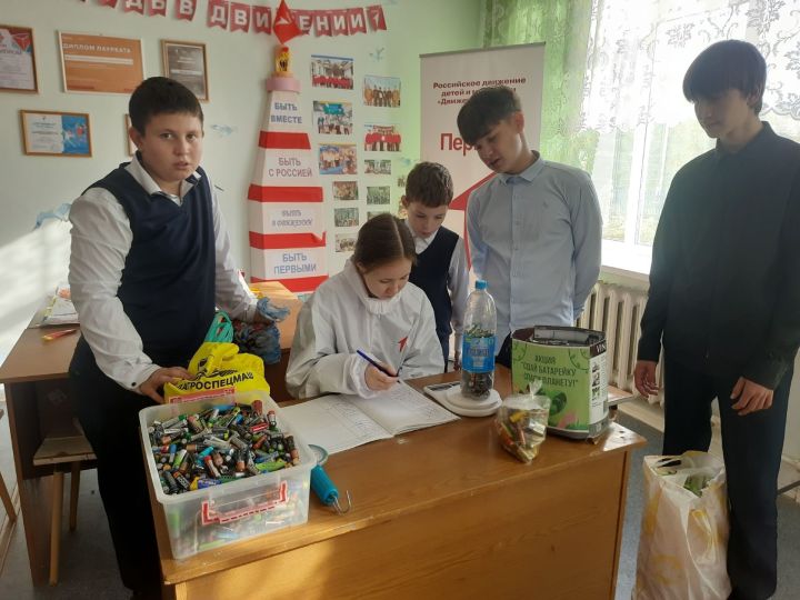 Ученики Олуязского лицея собрали 120 кг использованных батареек