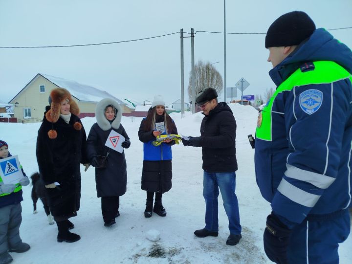 Юидовцы из «Бэлэкэч» вышли на улицы Мамадыша с призывом носить фликеры