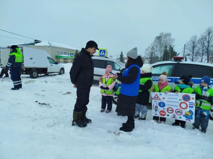 В Мамадышском районе дошкольники напомнили водителям о ПДД
