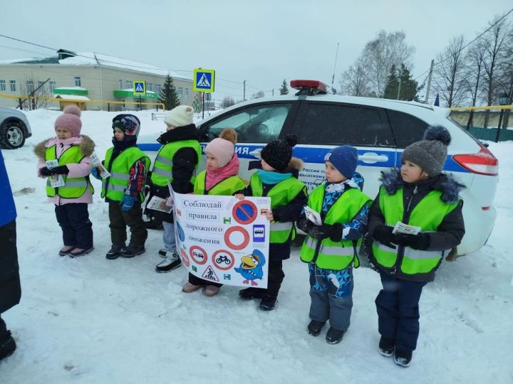 В Мамадышском районе дошкольники напомнили водителям о ПДД